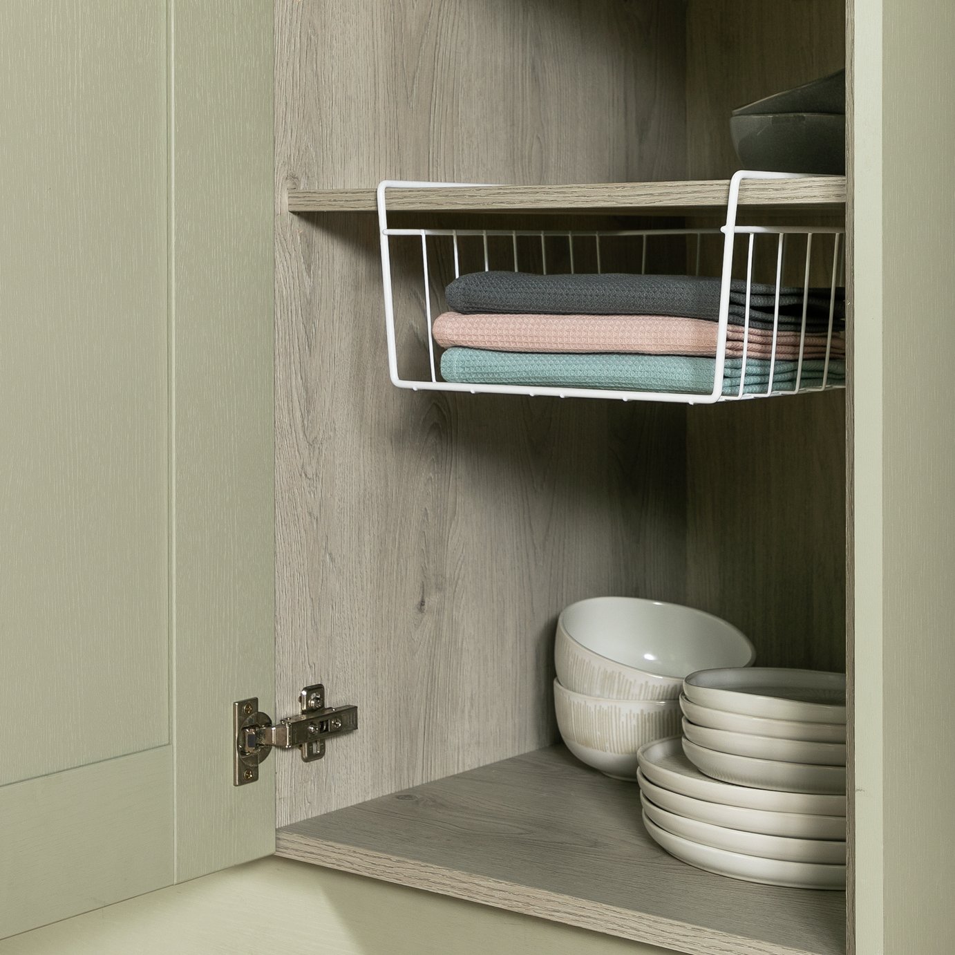 Argos Home 30cm Under Shelf Basket - White