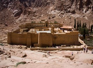 St. Catherine's Monastery in Sinai, the 6th Century monastery where the map fragment was found.