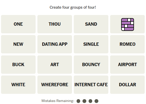 The New York Times Connections puzzle on March 7, 2026