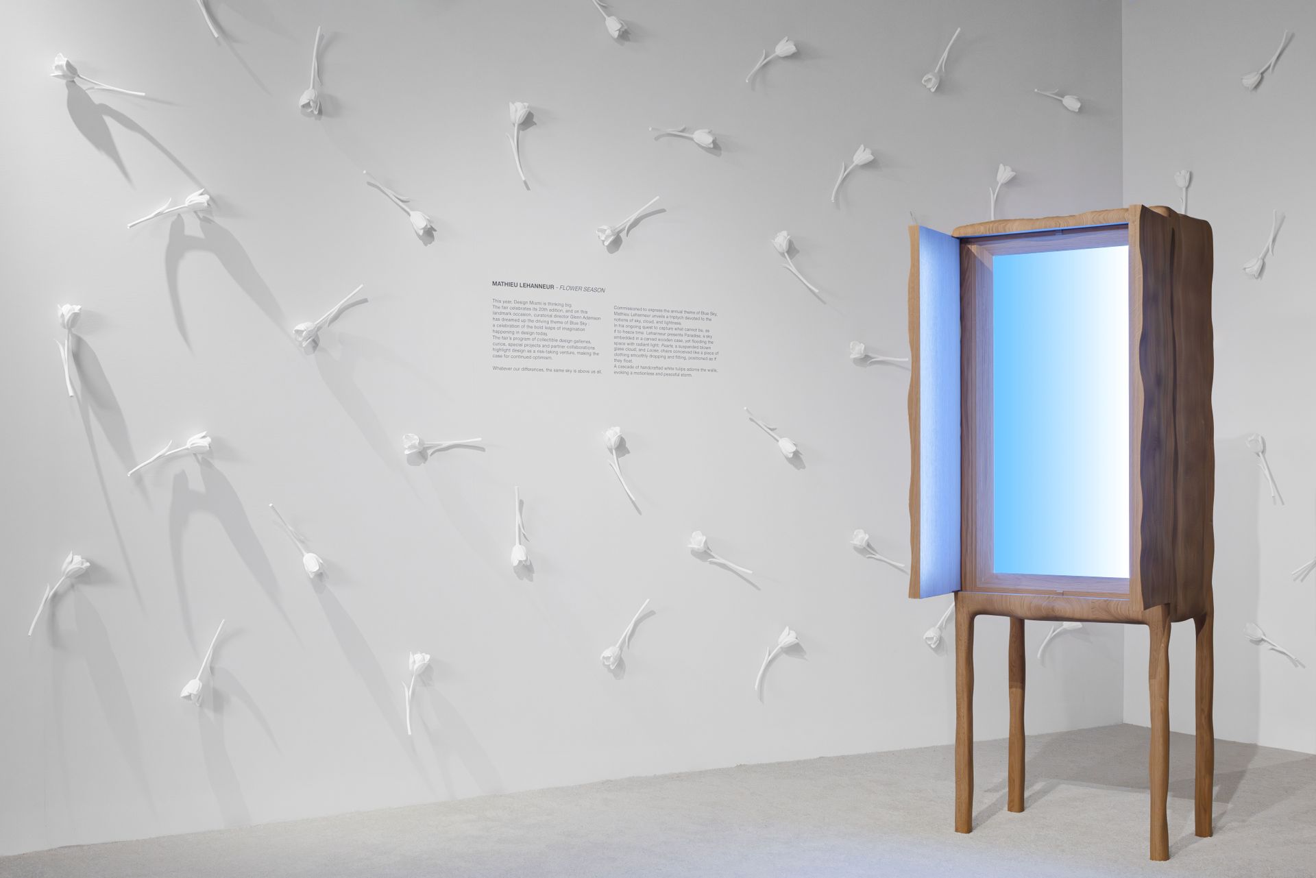 open empty cabinet in white space