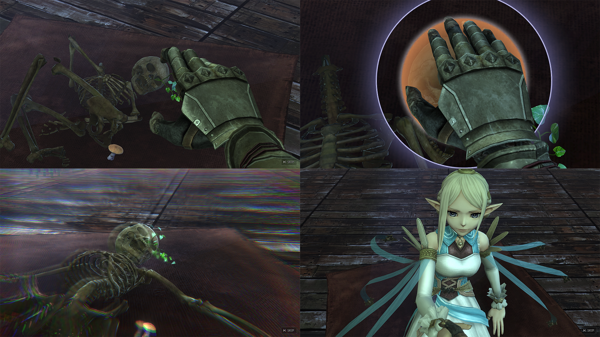 A selection of four screenshots from Wizardry Variants Daphne