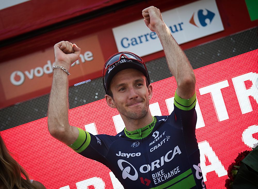 Simon Yates on the Vuelta's stage 6 podium
