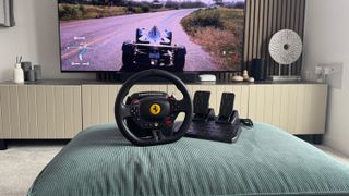 The Thrustmaster T98 on a living room setup.