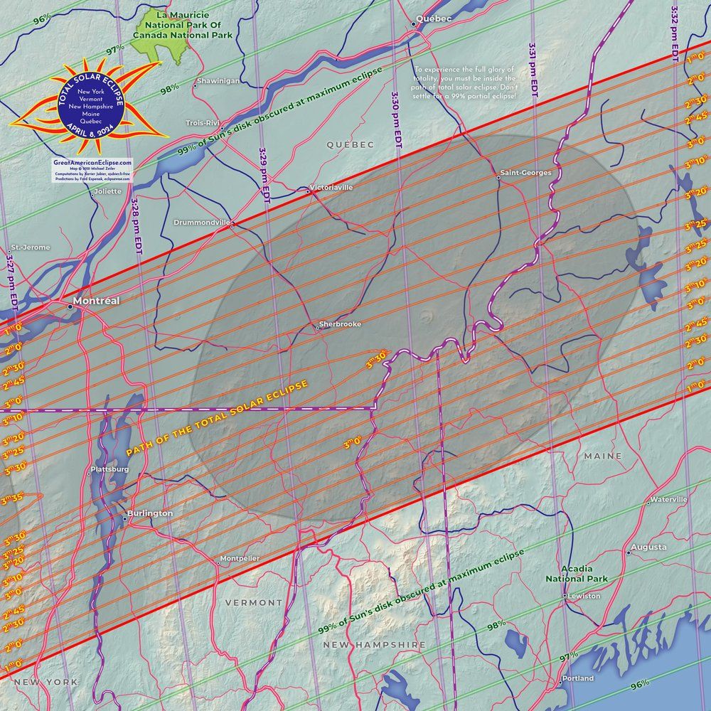 Total solar eclipse 2024 maps of the 'path of totality' Space