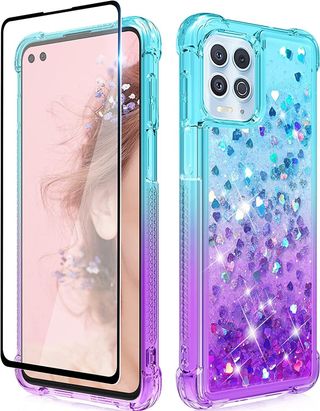Dzxouui Moving Quicksand Cute Glitter Case for Moto G100