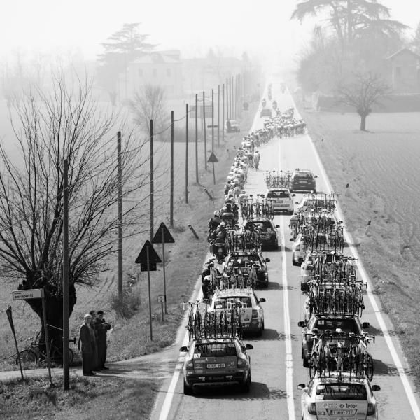 The field heads toward the sea and eventually, Sanremo.