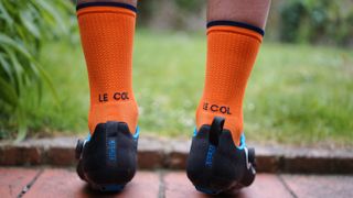 The author wearing the Le Col Lightweight Socks