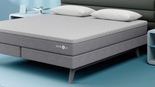 The Sleep Number c4 Smart Bed on a Sleep Number base in a bedroom