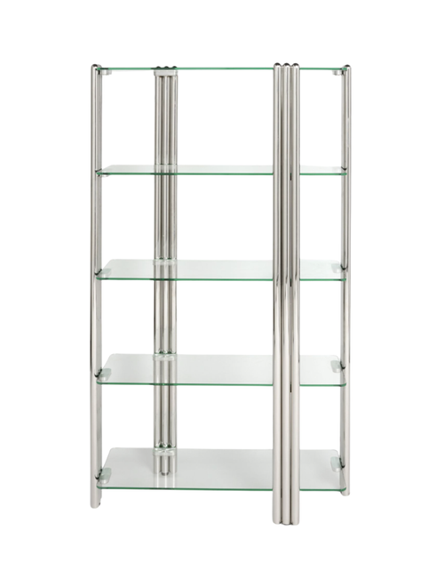 Chrome and Glass Perrie Shelving Unit