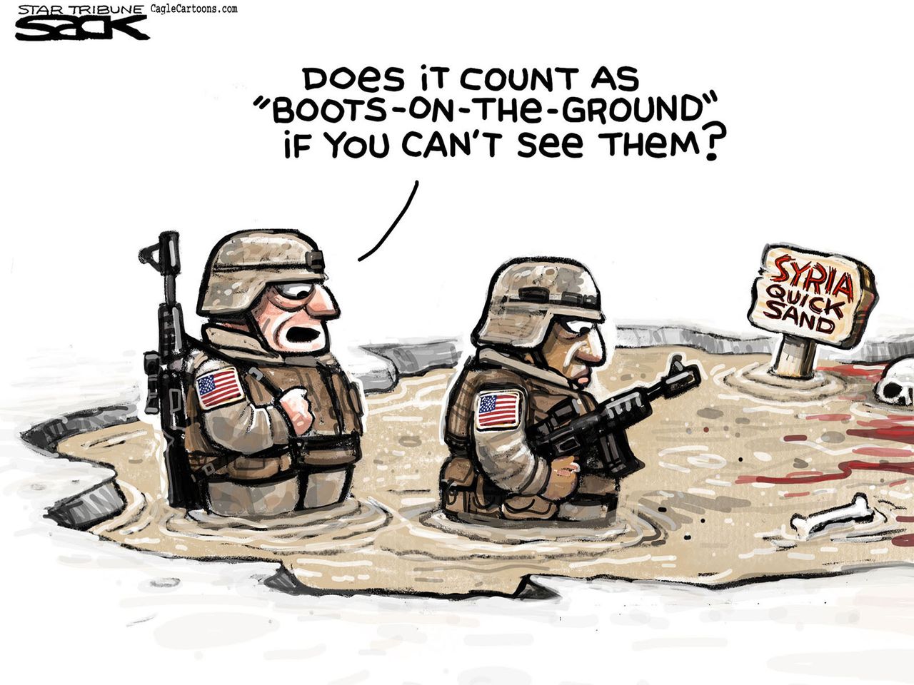 Editorial cartoon World U.S. Syria Troops