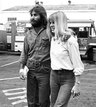 Dennis Wilson with wife actress Karen Lamm during rehearsal for the 3rd Annual Rock Awards, held at The Palladium, Hollywood CA 1977
