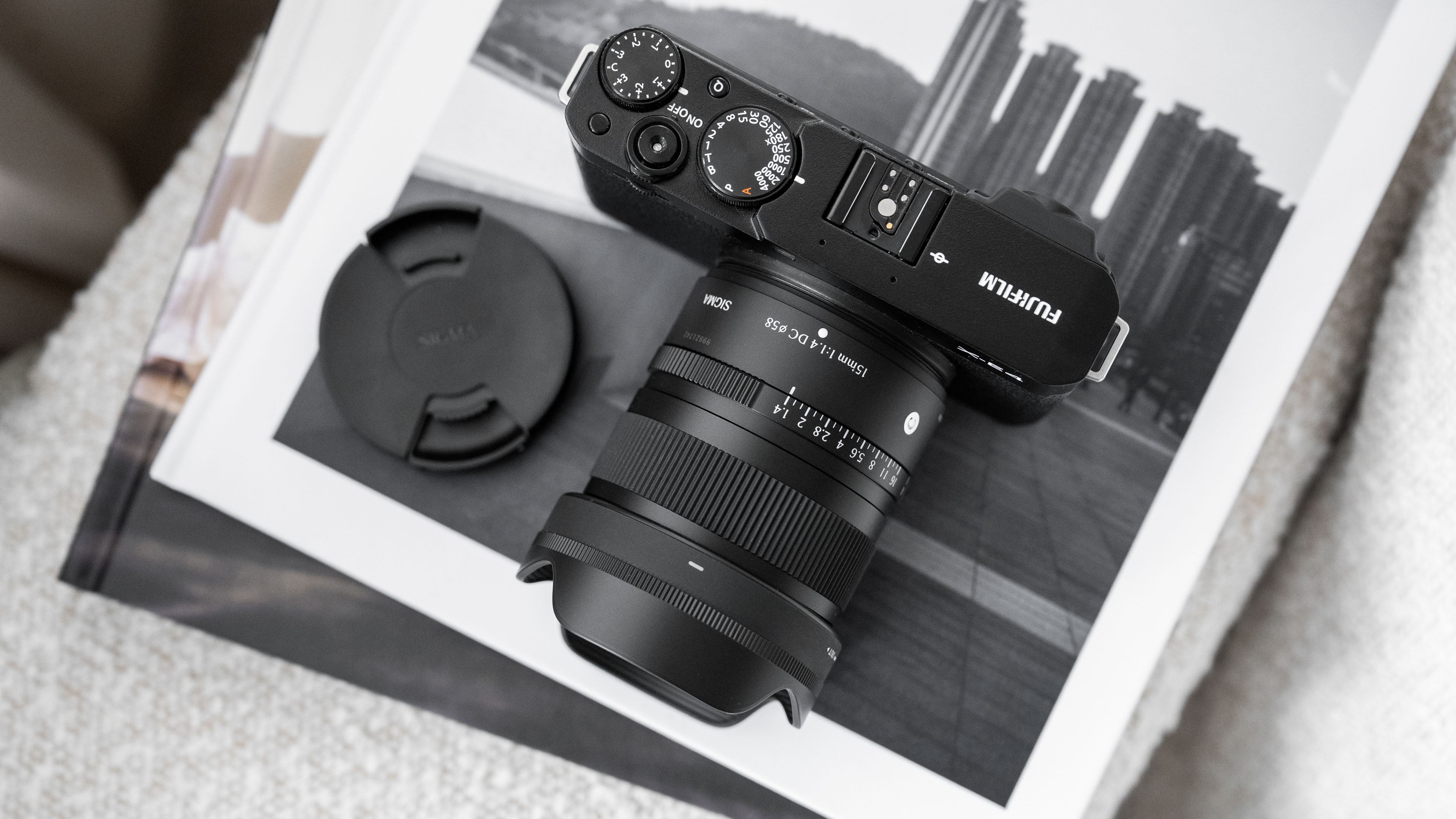 The Sigma 15mm f/1.4 DC Contemporary mounted on a Fujifilm body