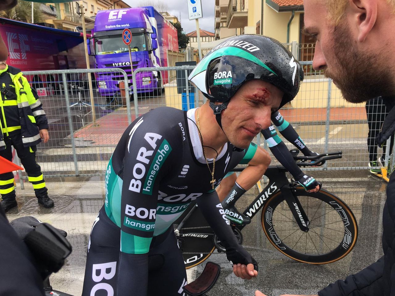 Rafal Majka bloodied after team time trial crash