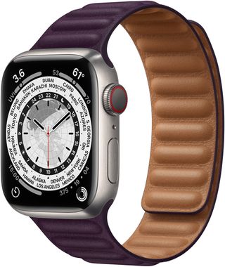 Apple Watch Series 7 Titanium Leather Link