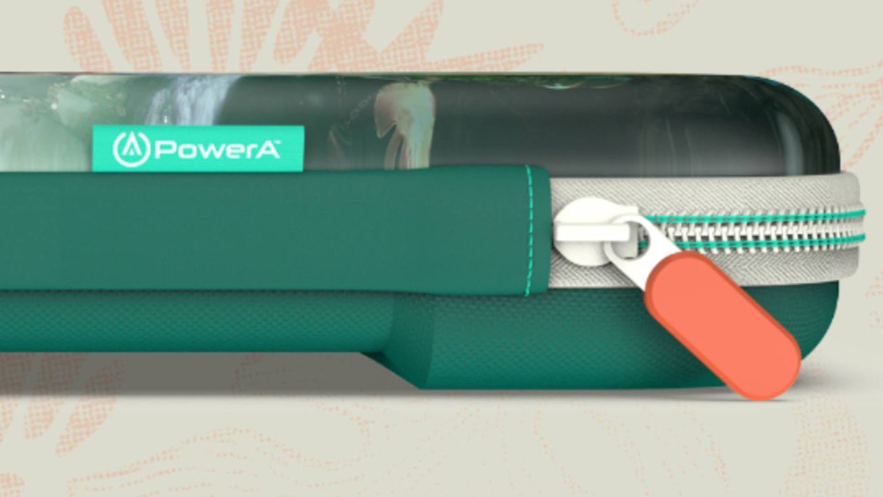 Image of the side of the Splatoon Raiders Slim Case by PowerA.