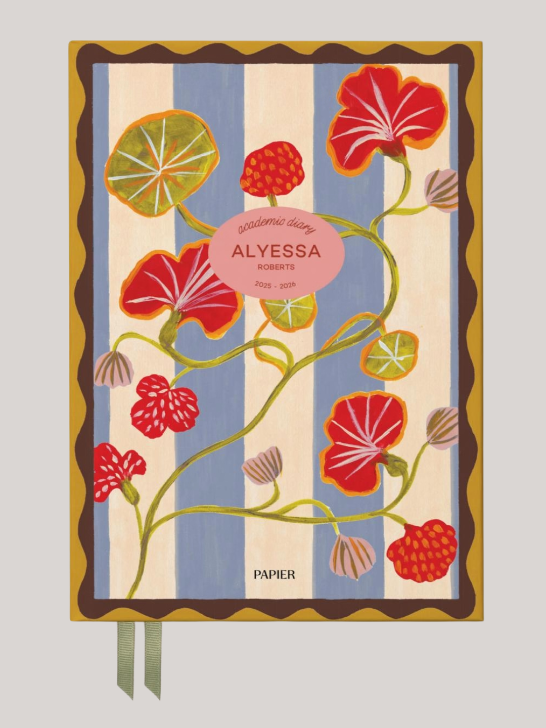 A hardback diary from Papier with a floral print on the front