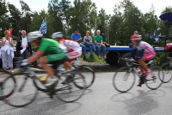 Spectators lined the climb and to watch the action