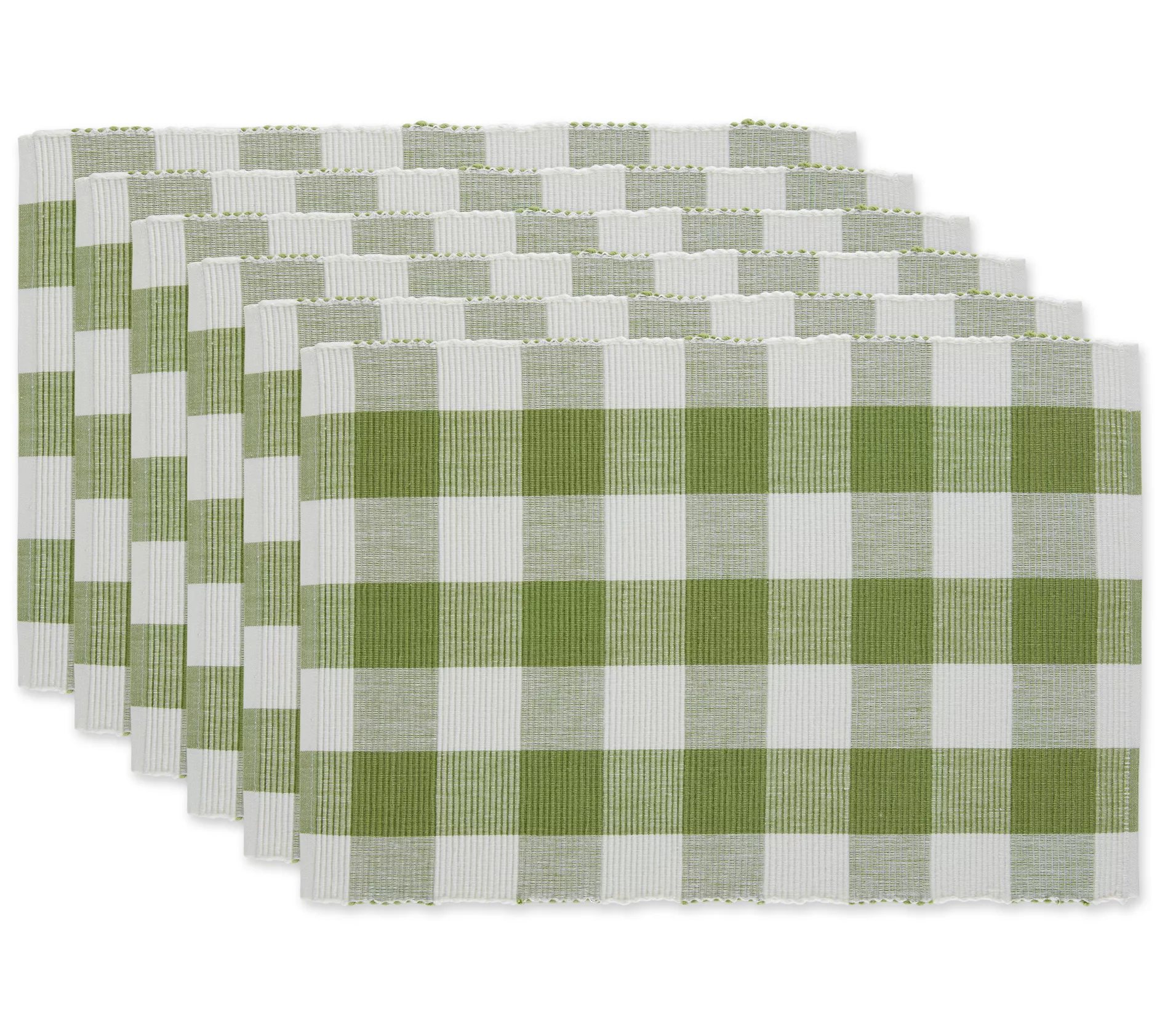 Design Imports Set of 6 Buffalo Check Placemats