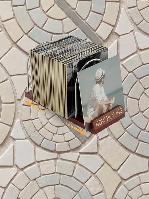 Desktop vinyl storage for up to 70 records