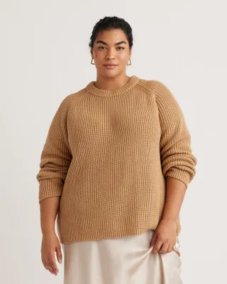 Quince, 100% Organic Cotton Fisherman Crew Sweater - Plus Size