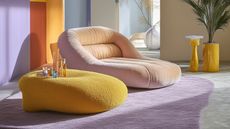 an ai generated room with colorful furniture and rugs