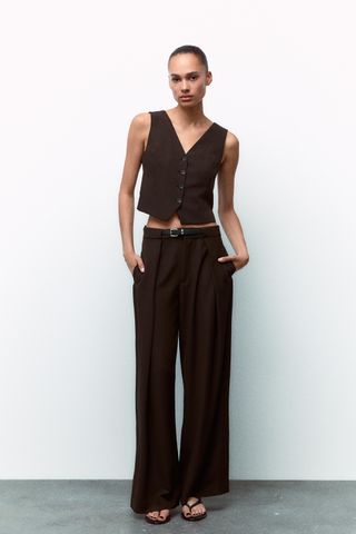 Pleated Trousers With Belt