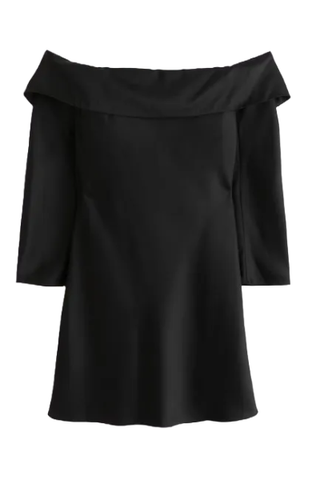 Abercrombie & Fitch Long-Sleeve Off-The-Shoulder Satin Mini Dress (Was $90) 