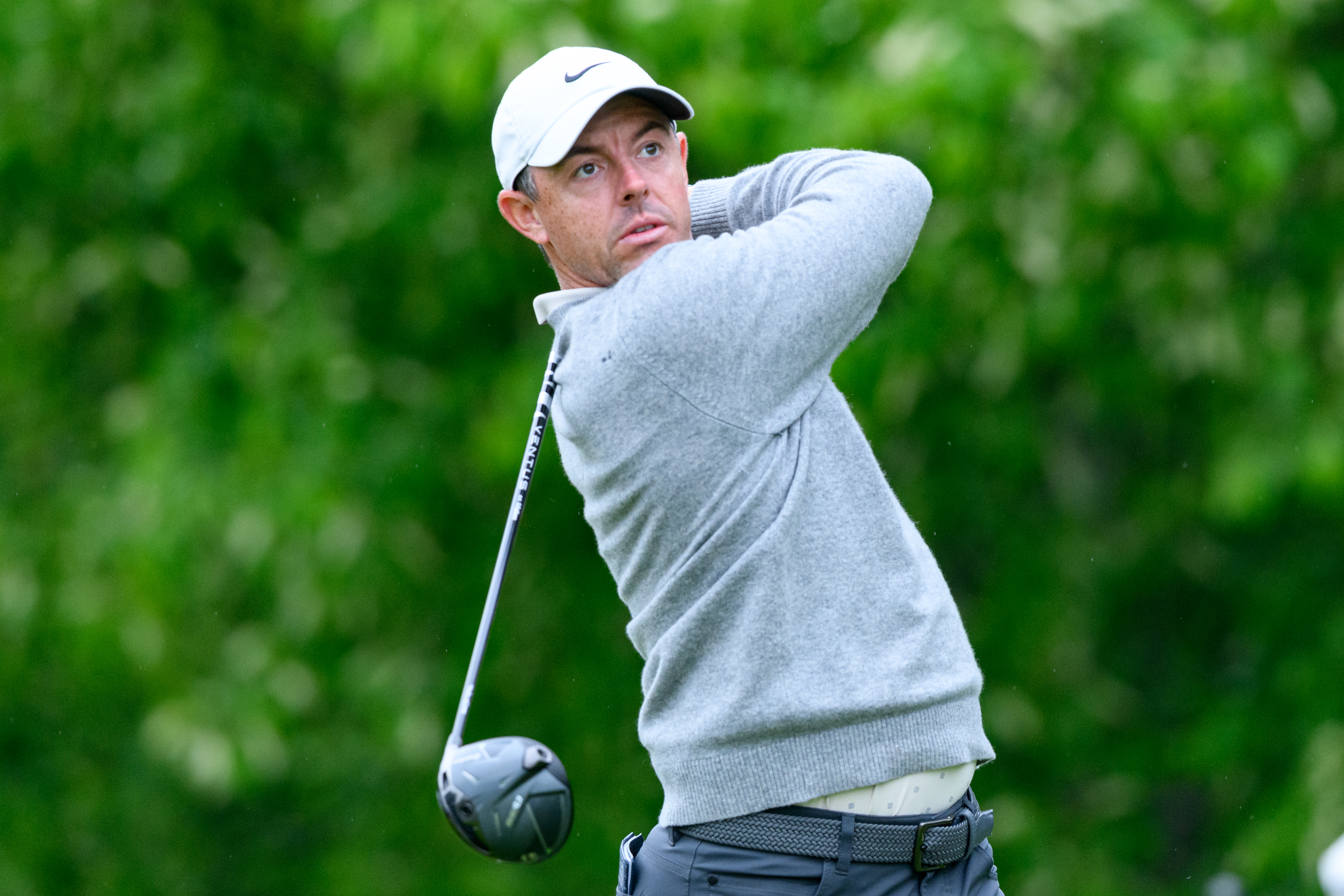 Rory McIlroy watches his tee shot at the RBC Canadian Open