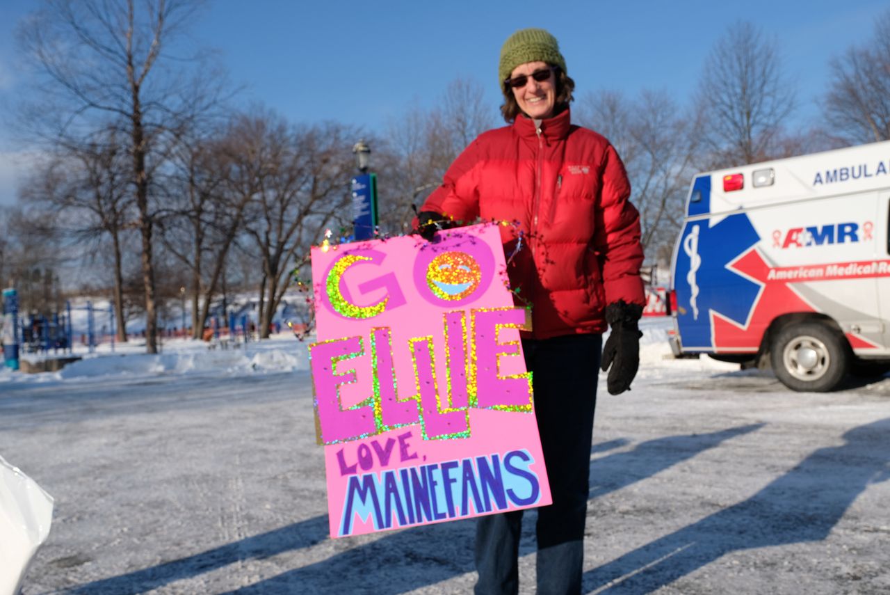 As usual at a New England race, Ellen Noble had plenty of supporters