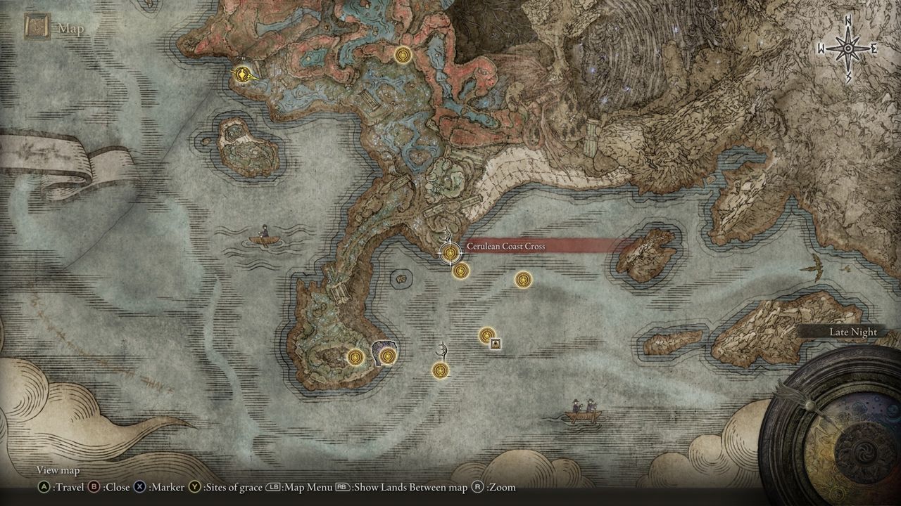 Elden Ring Ansbach quest - Southern Shore cross