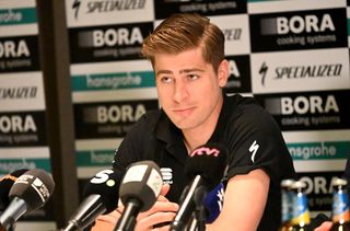 Peter Sagan (Bora-Hansgrohe) was relaxed as he answered questions
