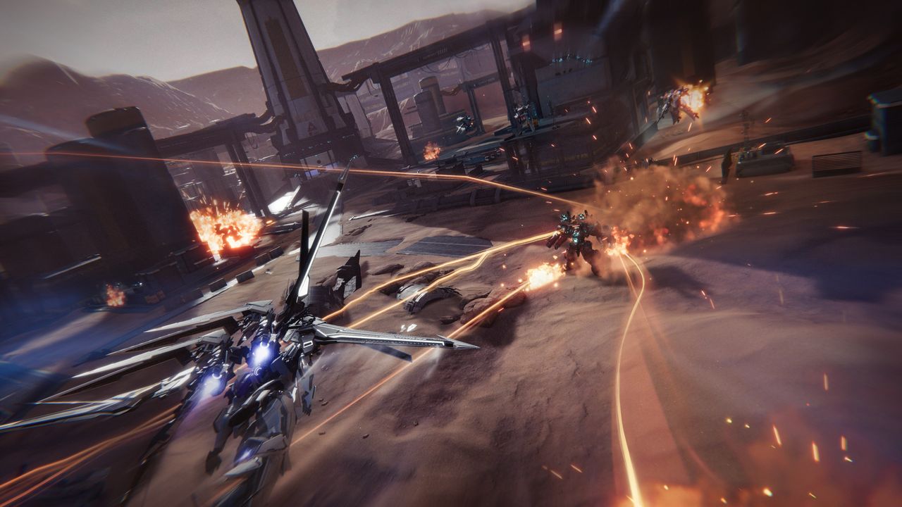 Two mechs square off