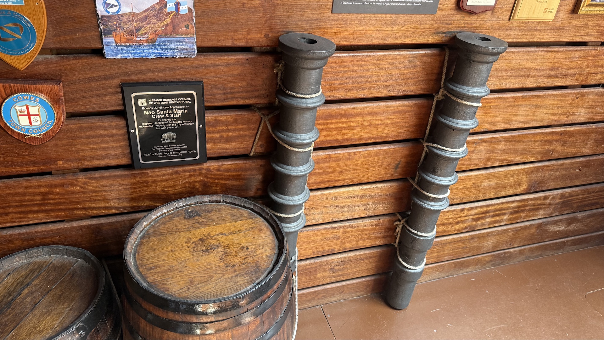 Aboard a replica of the Nao Santa Maria