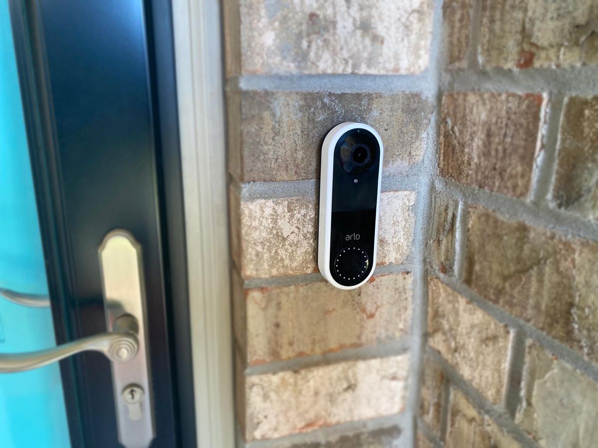 Arlo Video Doorbell installed in an outdoor setting