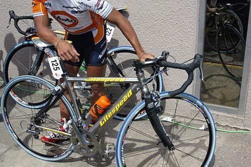 Jason Bausch shows off his Litespeed Siena