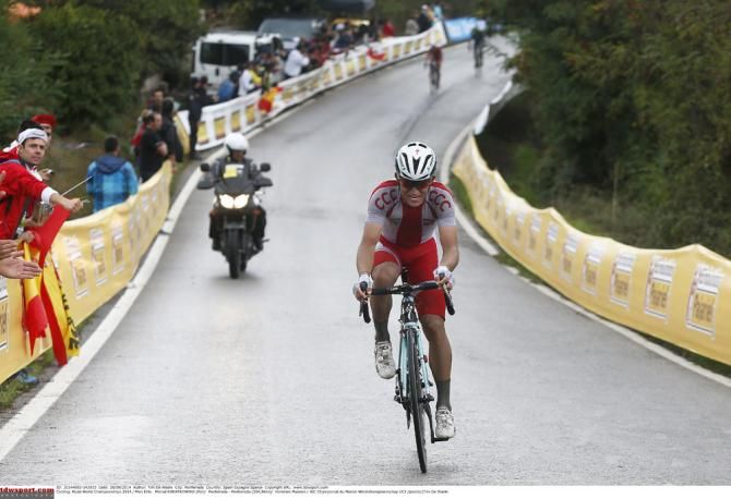 Michal Kwiatkowski (Poland) on the attack at Worlds