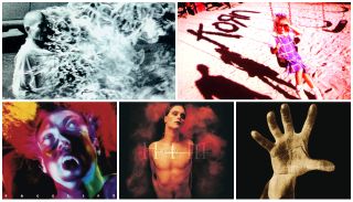 A montage of 1990s metal debut album covers