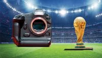 Canon R1 against stadium backdrop.