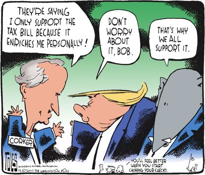 Political cartoon U.S. GOP tax cuts Bob Corker