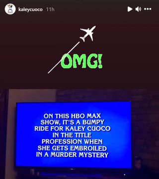 kaley cuoco instagram stories about jeopardy clue