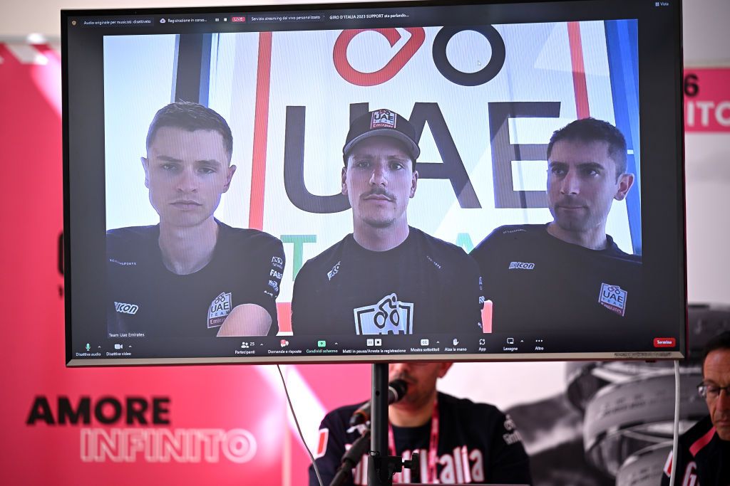 UAE Team Emirates&#039; press conference with Jay Vine, João Almeida and Diego Ulissi