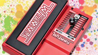 DigiTech Whammy V pedal on a paint-spattered canvas