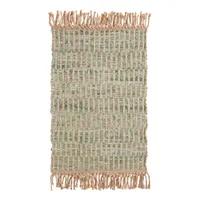 Green and Natural Geometric Leather And Jute Area Rug |$19.99 at World Market