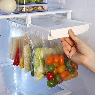 Haim Living Zipper Bag Organizer for Fridge Freezer Refrigerator - Best Solution to Clean and Organize Zipper Bag Tray Zipper Bag Holder Rack Hanger