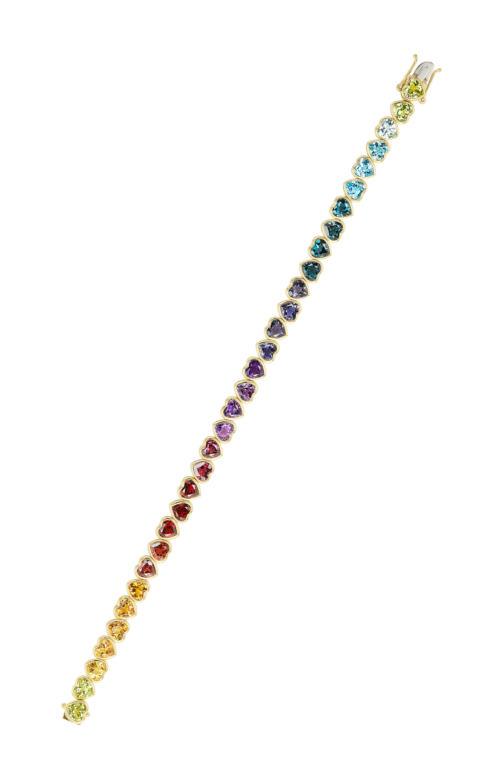I Heart Rainbow 18k Yellow Gold Multi-Stone Bracelet