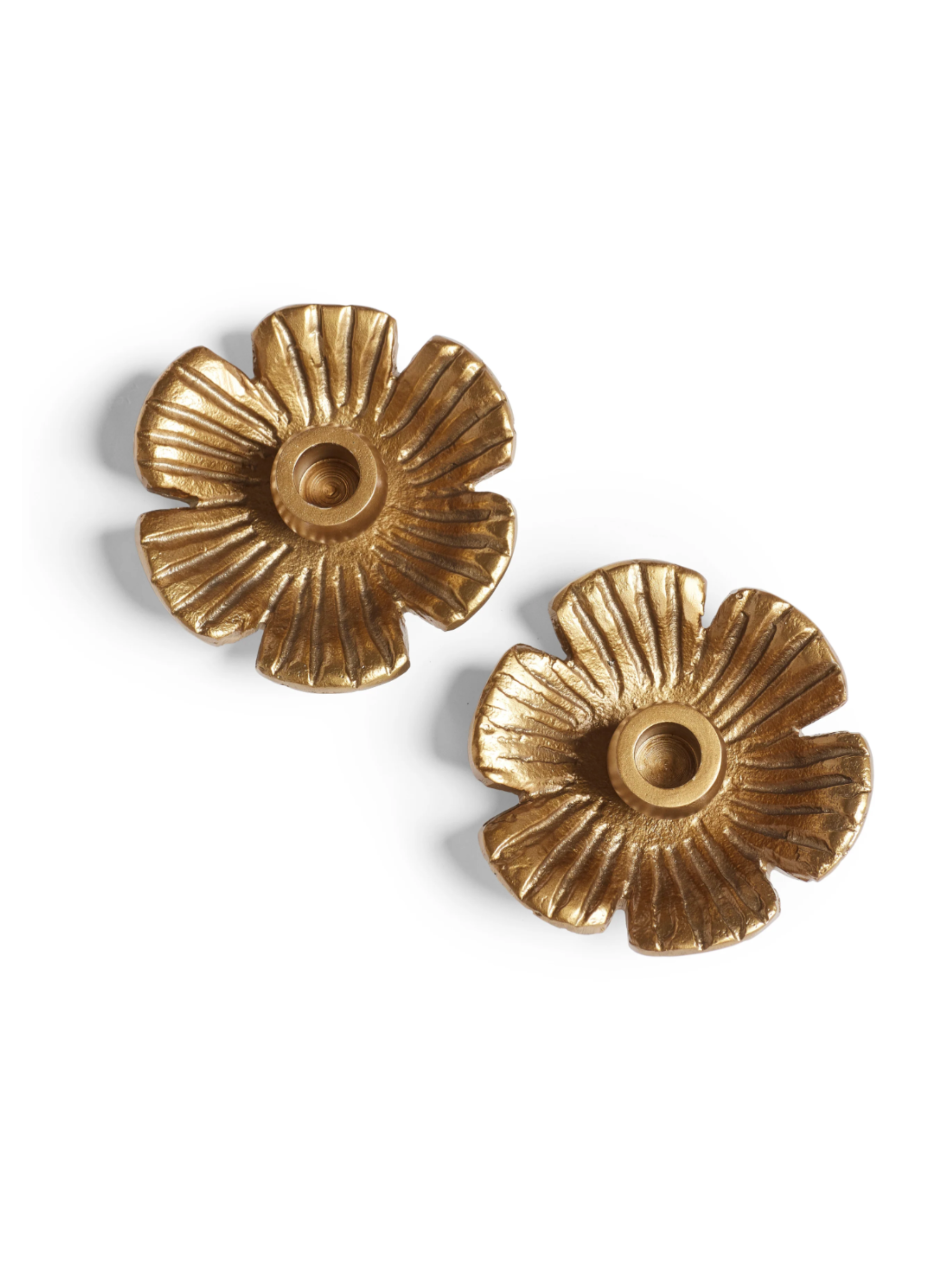 Shuye Candle Holders Pair - Antique Brass