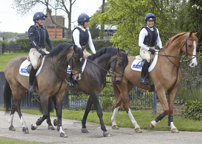 Piggy French, Kitty King and Pippa Funnell riding out