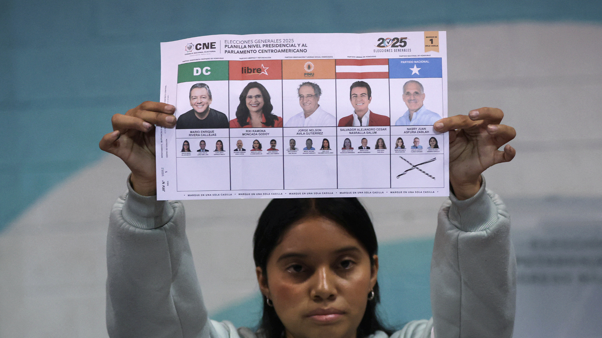 Honduras 2025 presidential ballot marked for National Party candidate