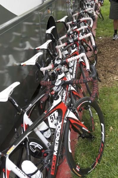 Quick Step bikes all lined up and ready for stage 2