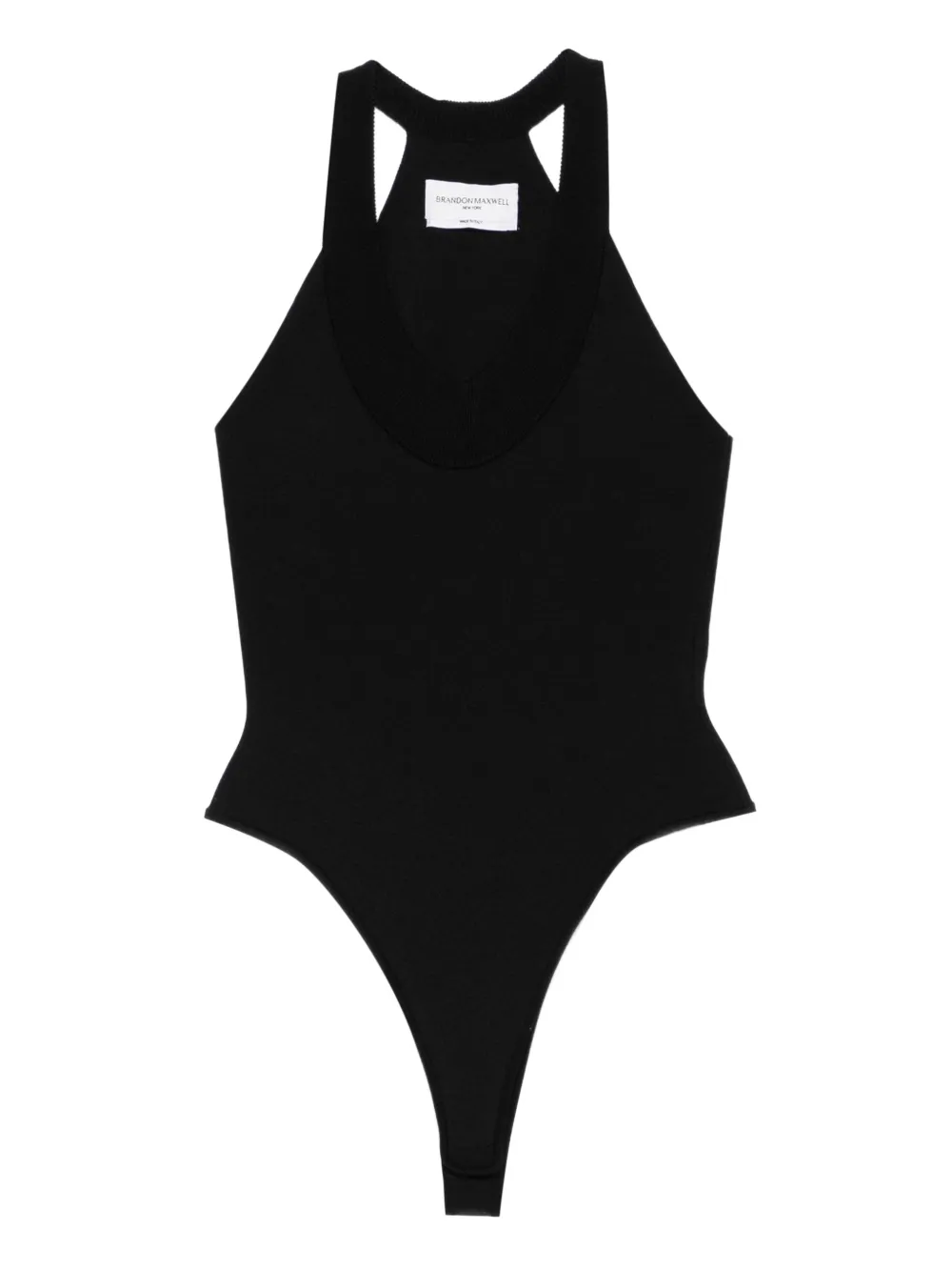 Brandon Maxwell Knit Ribbed Bodysuit | Xs